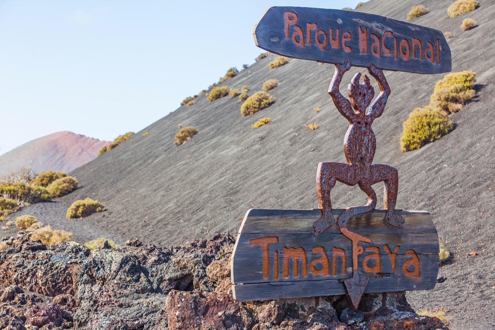 The volcanic landscape of Timanfaya National Park on Lanzarote